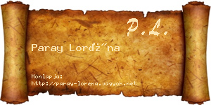 Paray Loréna névjegykártya